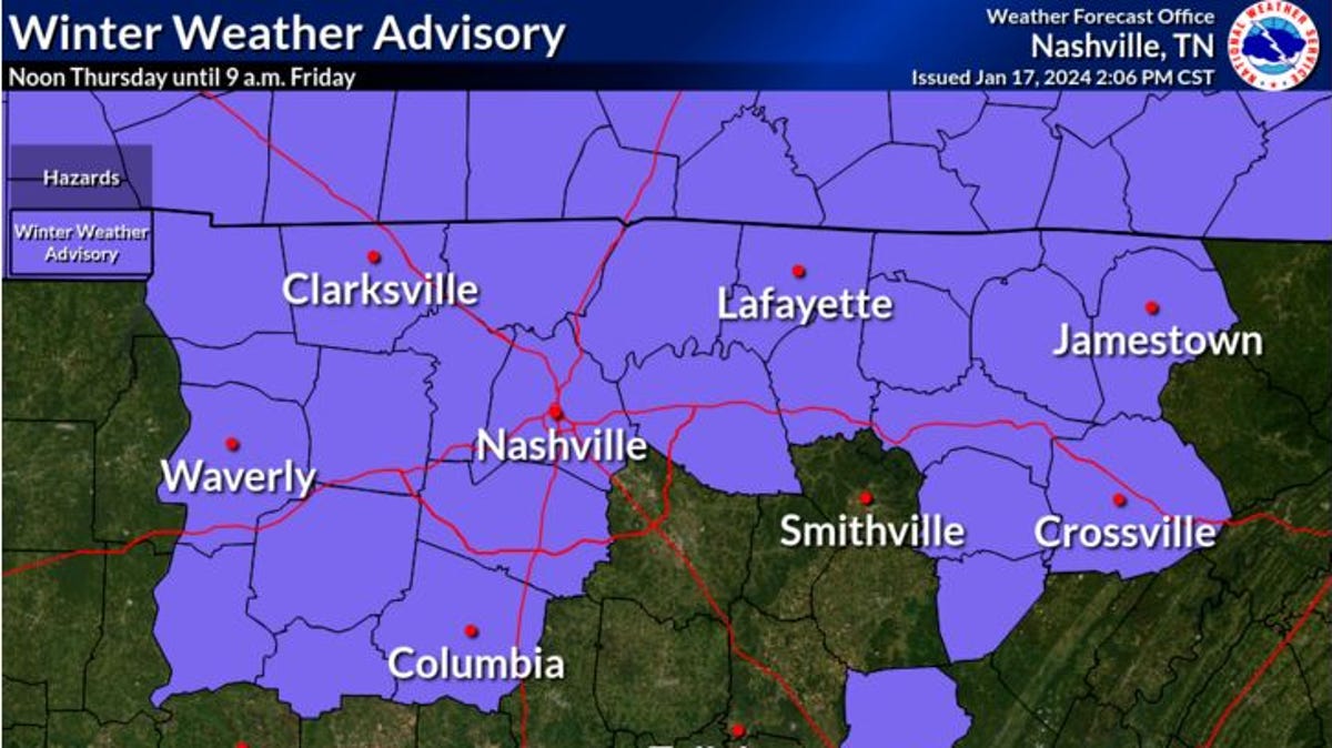 "Winter Storm Hits Tennessee: Freezing Rain, Snow, and Bitterly Cold Temperatures Expected"