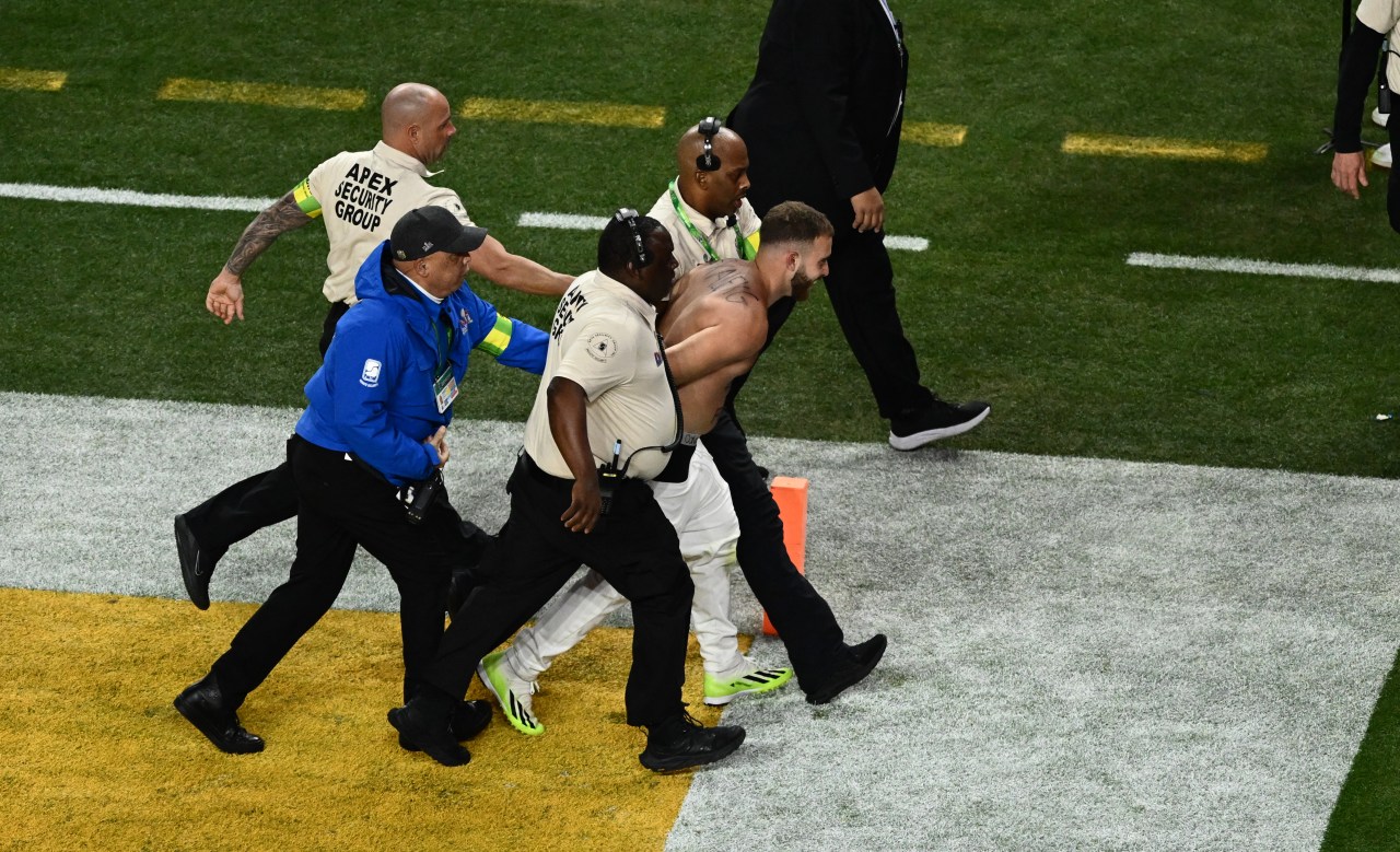 Featured image for "Security Tackles Streakers at Super Bowl 58 in Las Vegas"