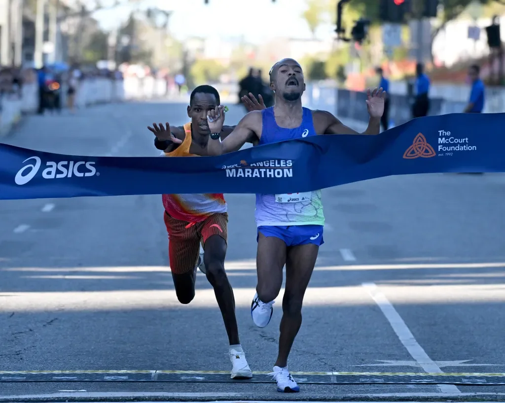 American coach Nathan Martin wins dramatic LA Marathon in photo finish