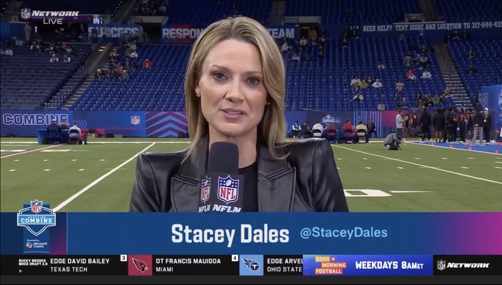 Stacey Dales earns rave reviews for NFL Combine reporting