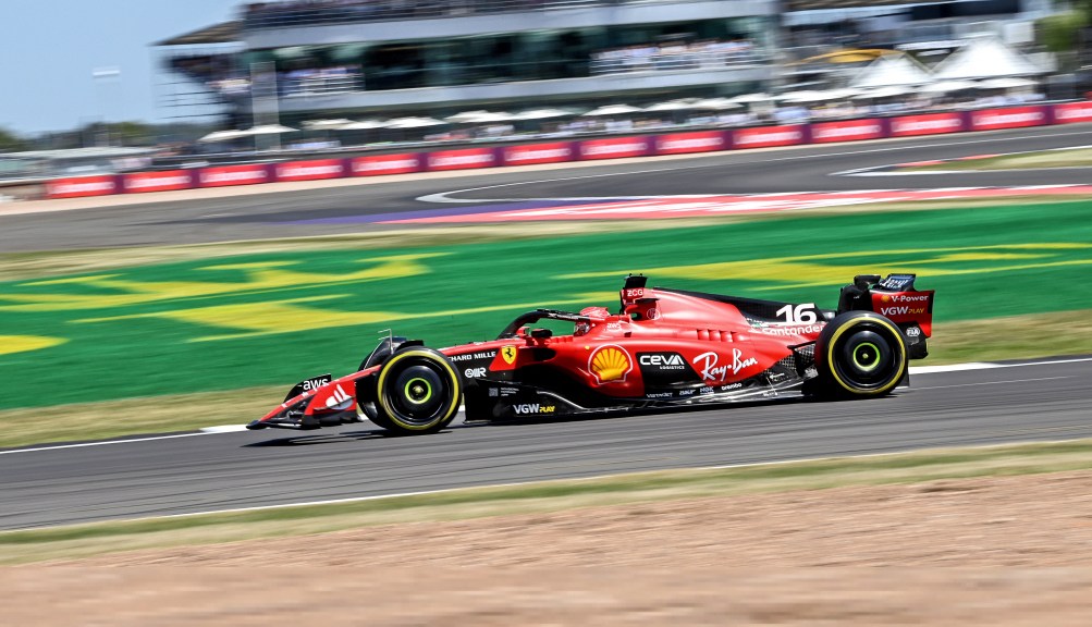 Featured image for "Leclerc Dominates Rain-Disrupted British GP Practice, Albon Trails Behind"