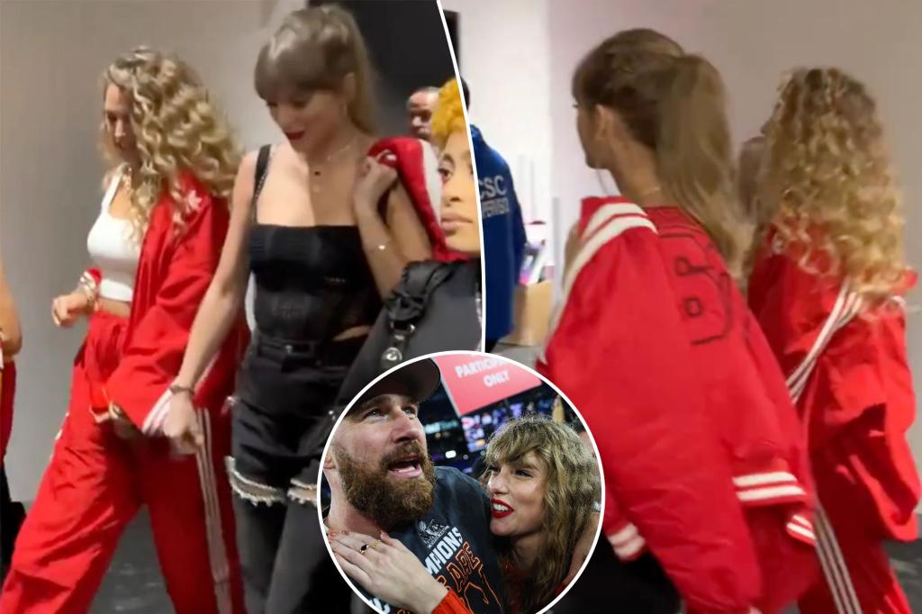 Featured image for "Taylor Swift Rocks Erin Andrews' Chiefs Jacket at Super Bowl 2024"