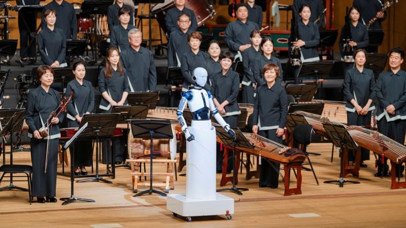 Featured image for "AI Robot Makes History as Conductor of South Korea's National Orchestra"