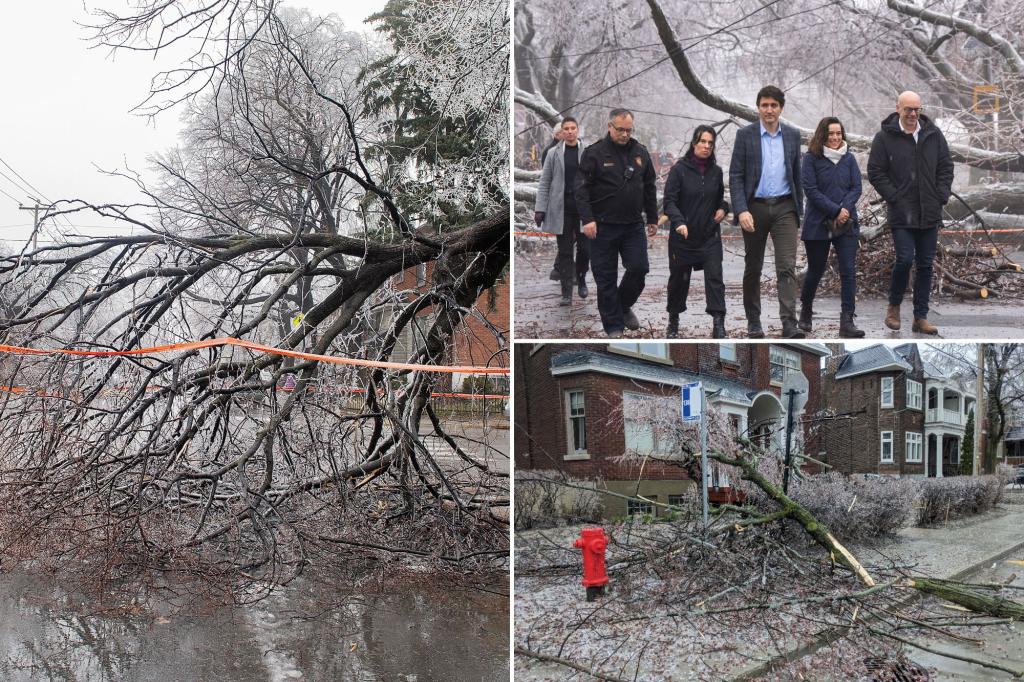 Ice storm leaves two dead and over a million without power in Eastern Canada.