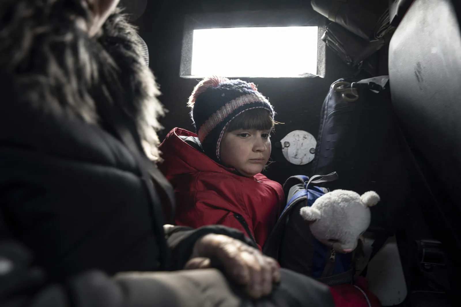 Police attempt to evacuate families in Ukraine's front line.