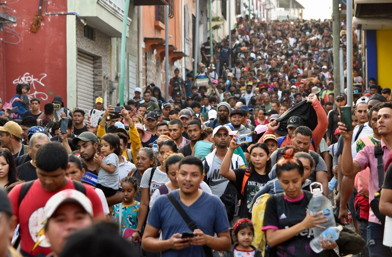 "Massive Group of Migrants March North from Southern Mexico Demanding Legal Route to US"