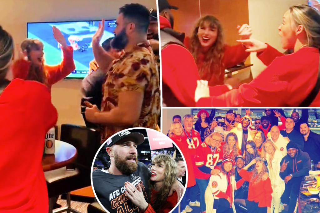 "Taylor Swift's VIP Celebration with Travis Kelce's Family and Friends After Chiefs' Victory"