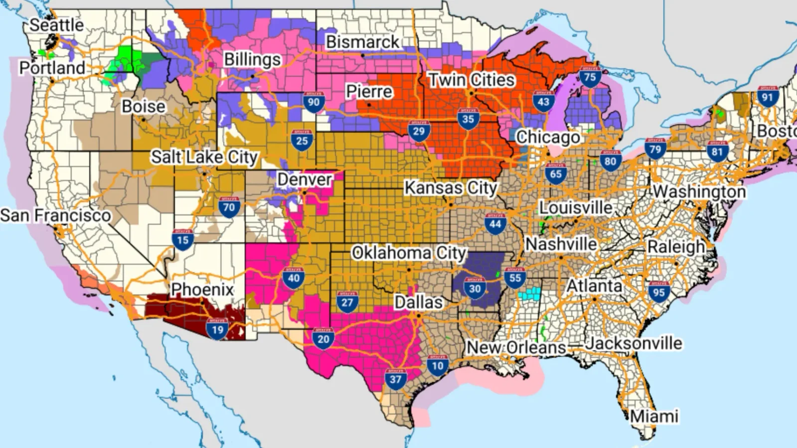 March Megastorm Set to Batter Plains, Spread Blizzard and Thunder to Great Lakes