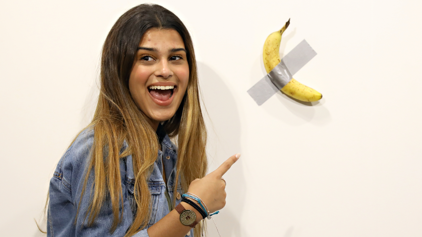 Hungry student eats $120,000 banana artwork in museum.