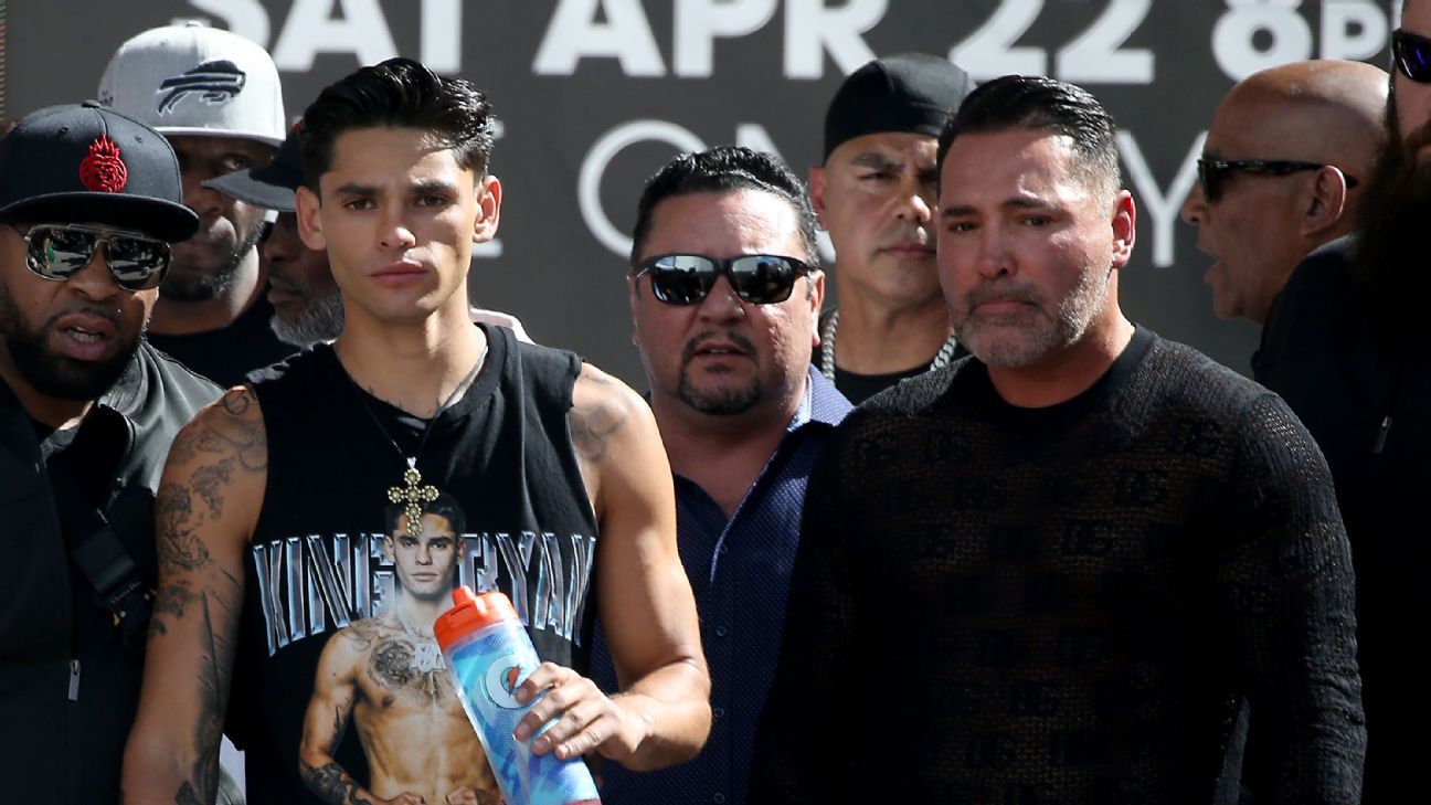 Featured image for Ryan Garcia and Oscar De La Hoya's Social Media Feud Takes Ugly Turn.