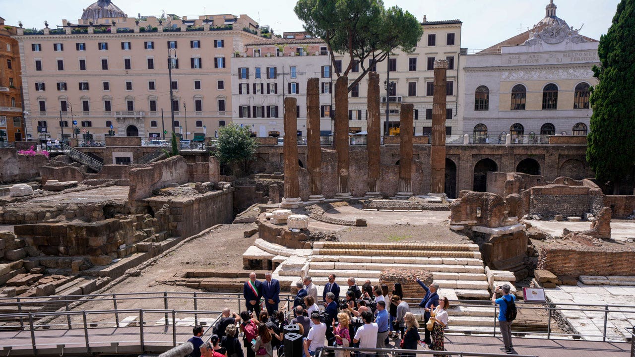Featured image for Julius Caesar's assassination site in Rome now open to public.