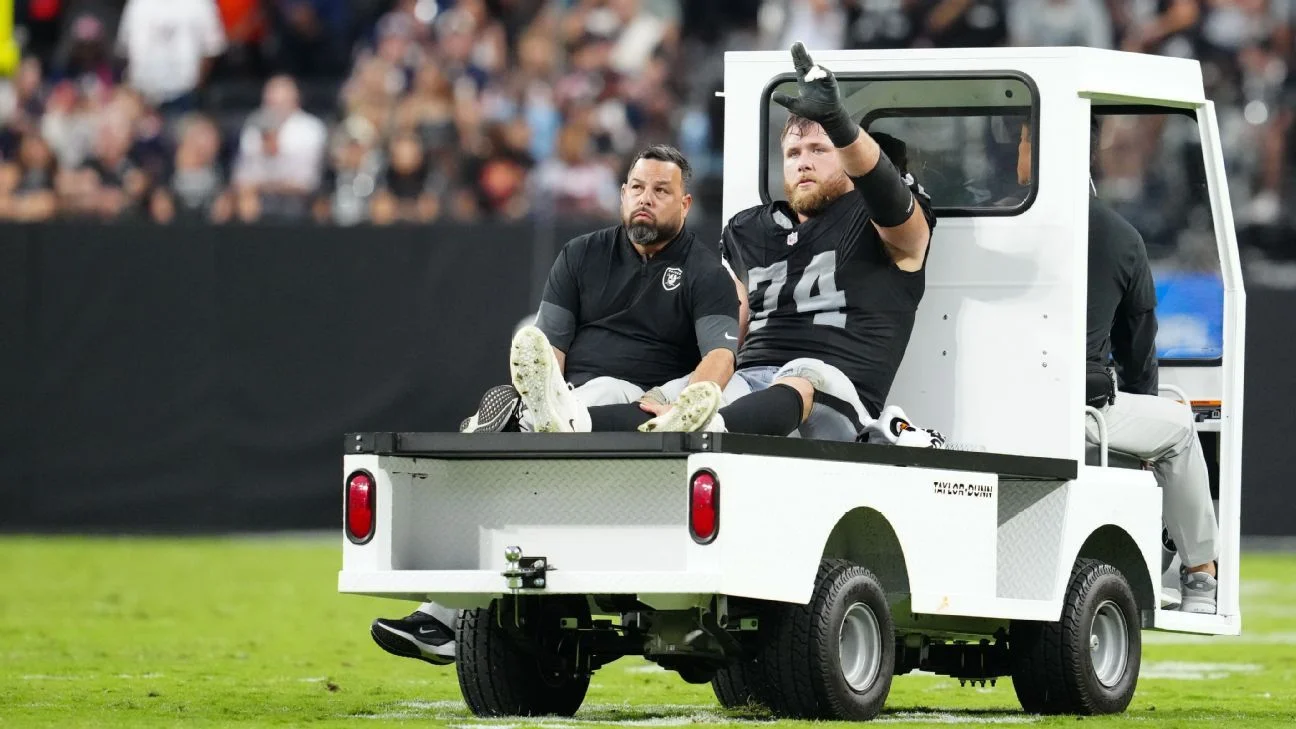 Raiders' Kolton Miller sidelined by ankle injury, placed on IR