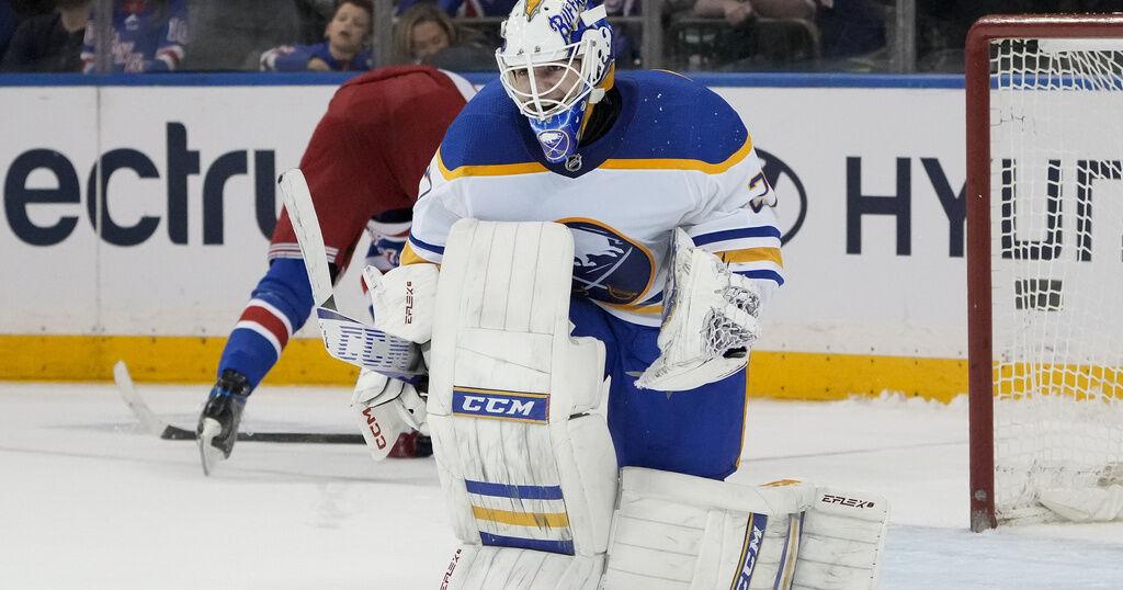 Featured image for Sabres keep playoff hopes alive with shootout victory over Rangers.