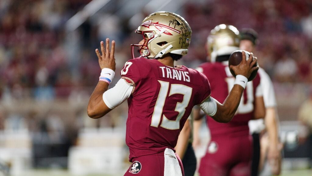 Featured image for Florida State QB Jordan Travis Suffers Devastating Leg Injury