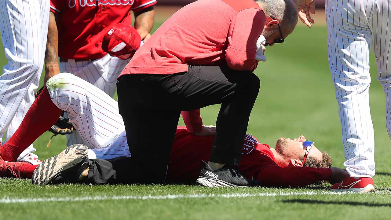 Featured image for Phillies' Rhys Hoskins Out for Season with Torn ACL