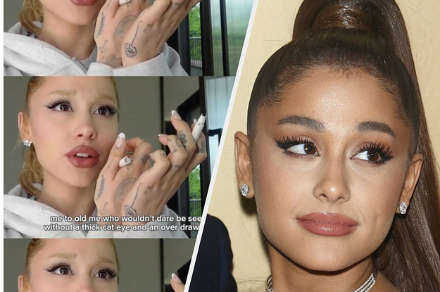 Featured image for Ariana Grande Mocks Her Past Makeup Choices in TikTok Skit.