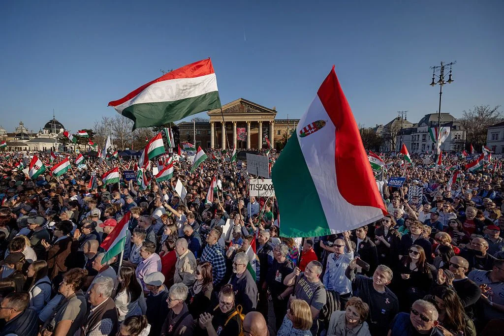 Hungary's National Day Showdown: Orban and Magyar Rally for Competing Futures