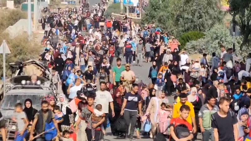 Mass Exodus: Palestinians Flee Gaza City as Israel Intensifies Offensive