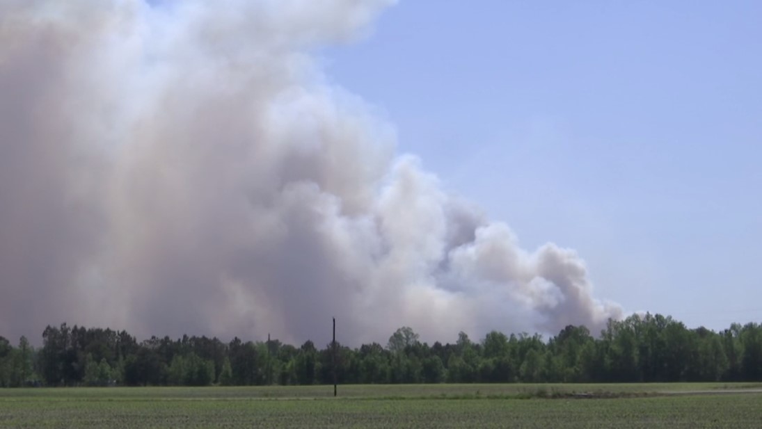 Croatan National Forest Fire Continues to Blaze, Sending Smoke and Ash Across North Carolina Towns.
