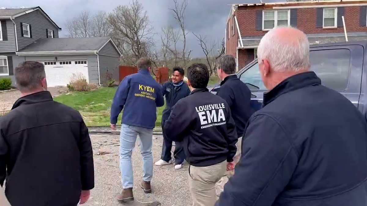 Featured image for "Kentucky Governor Surveys Tornado Damage as Cleanup Efforts Begin Statewide"