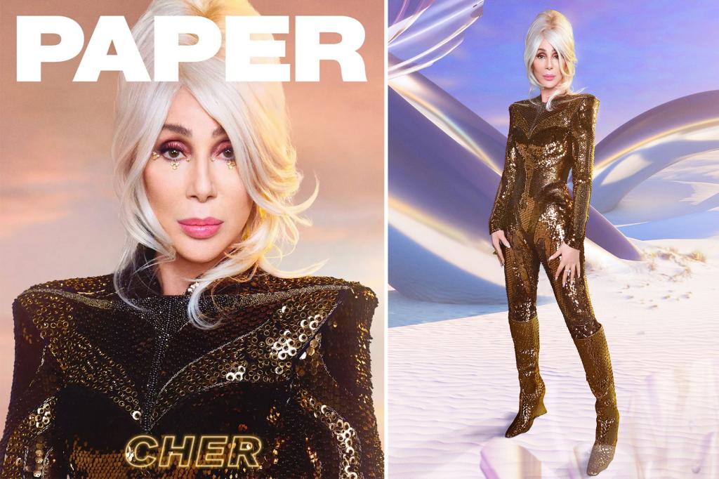 Cher Shines at 77 in Dazzling Catsuit on Paper Magazine Cover
