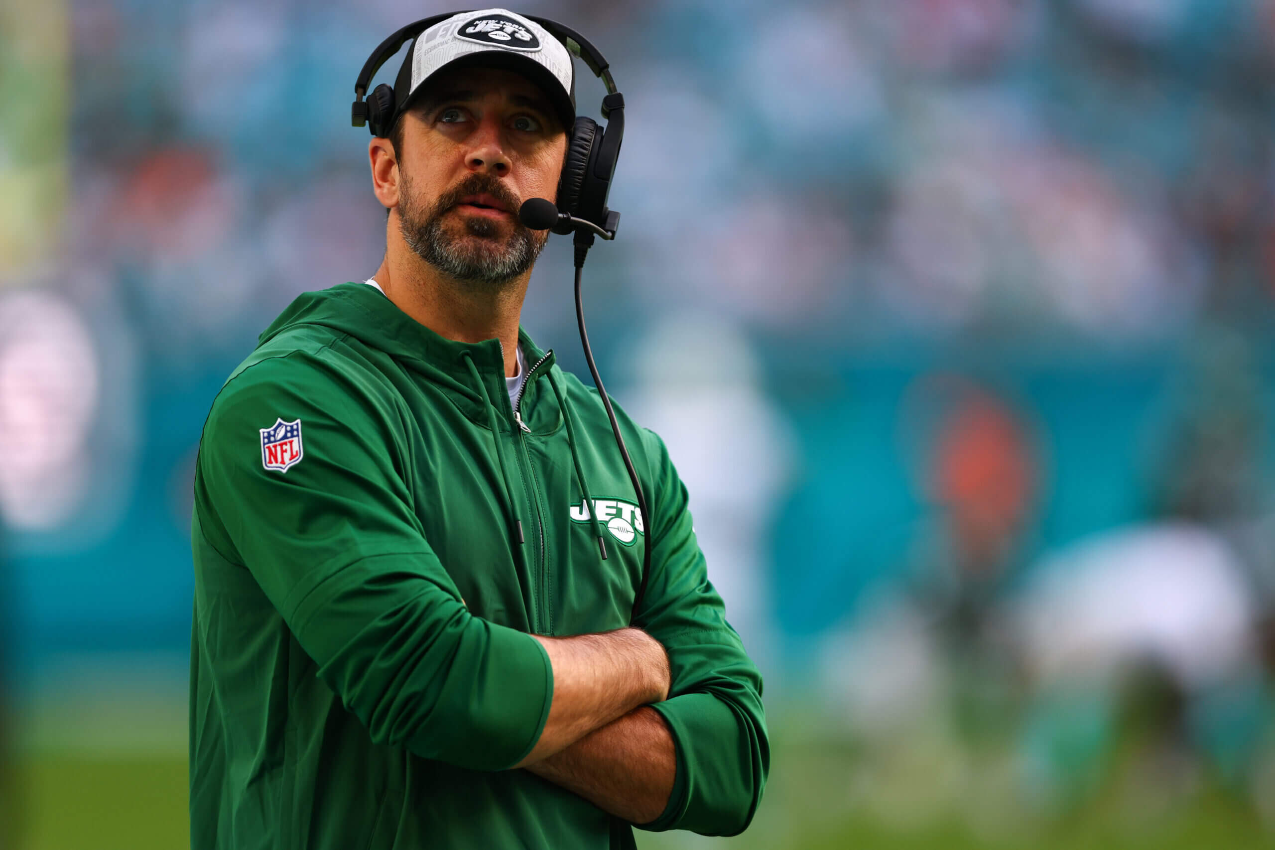 Featured image for "Aaron Rodgers' New Retirement Timeline: Jets QB Aims to Play for Several More Years"