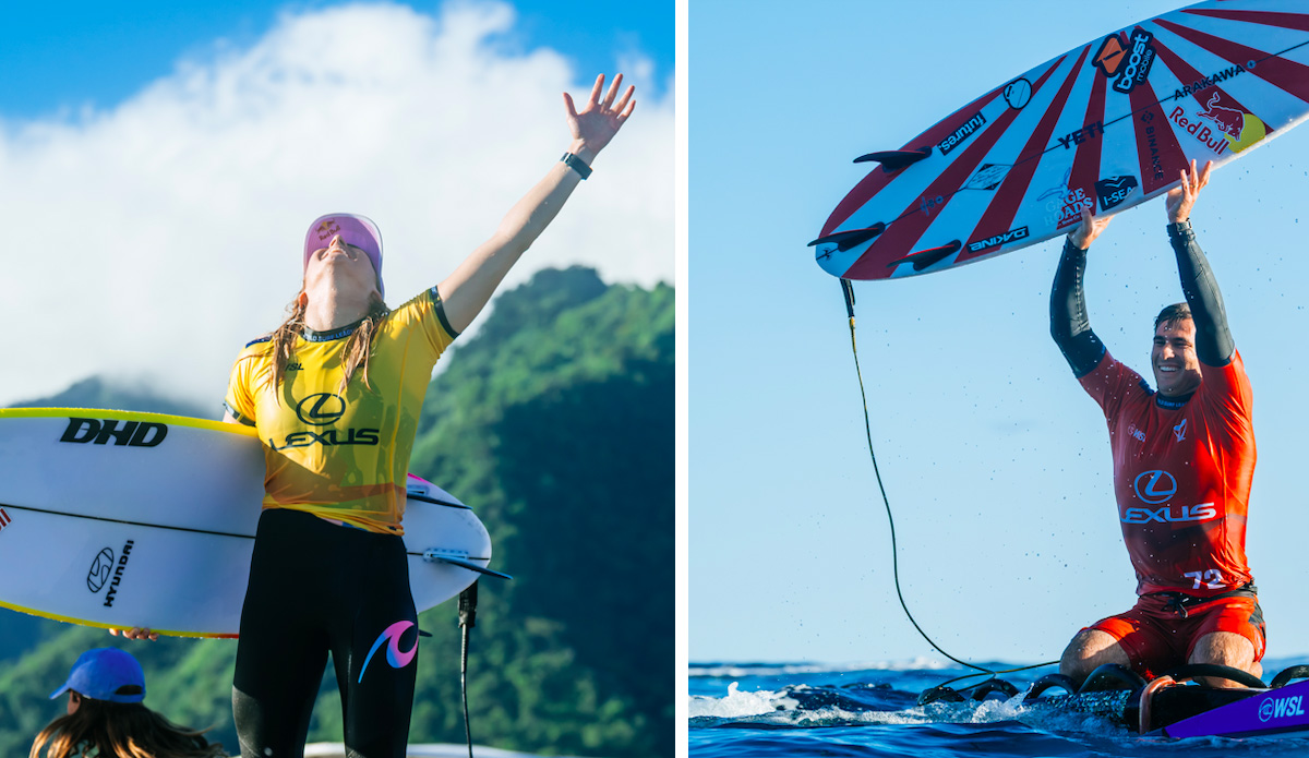 Featured image for Australian Surfers Jack Robinson and Molly Picklum Win Tahiti Pro Titles