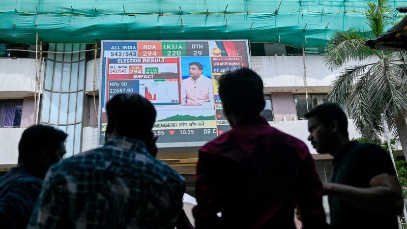 Featured image for Indian Stocks Plunge Amid Tight Election Race and Policy Concerns