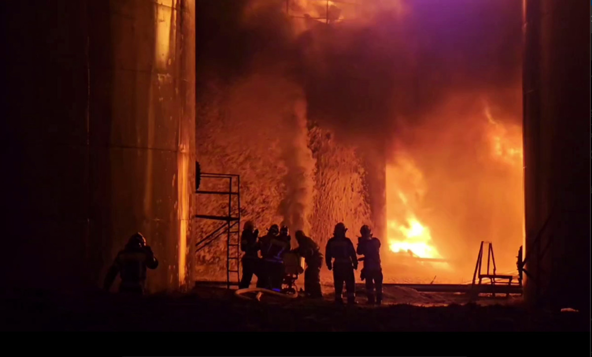 Featured image for "Ukrainian Military Intel Strikes Oil Depot in Russia's Kursk, Sparking Massive Fire"