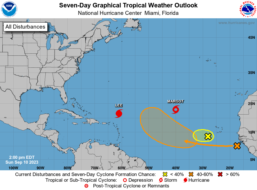 "Hurricane Lee Weakens, New Systems Emerge: Tropics Update"