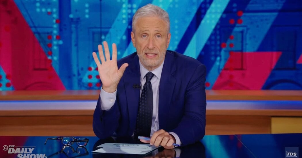 Featured image for Jon Stewart Navigates Election Night Drama with Humor and Hope