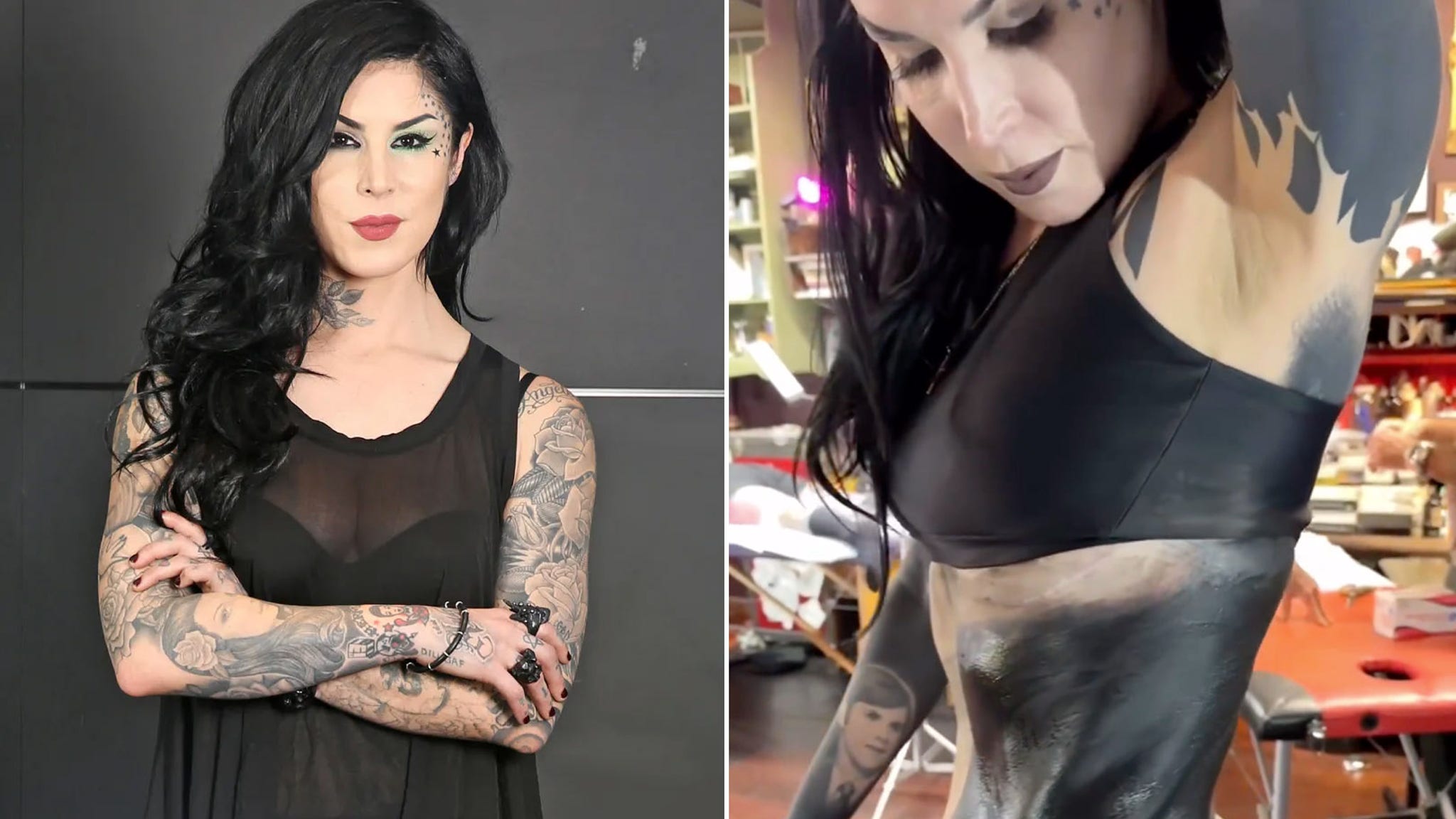 Featured image for Kat Von D's Tattoo Transformation: 80% Complete in Blacking Out Her Body