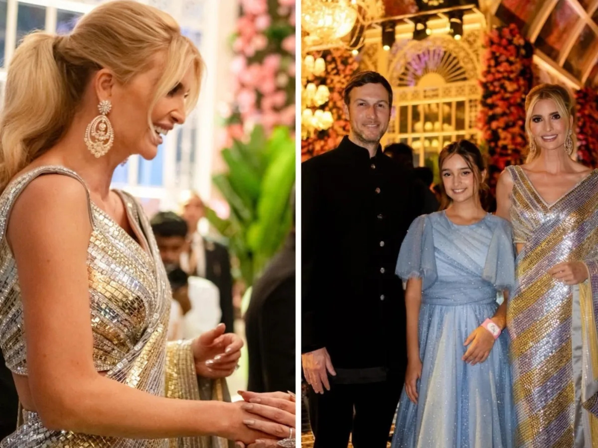 Featured image for "Ivanka Trump Sparkles in Sari at Ambani's Pre-Wedding Bash"