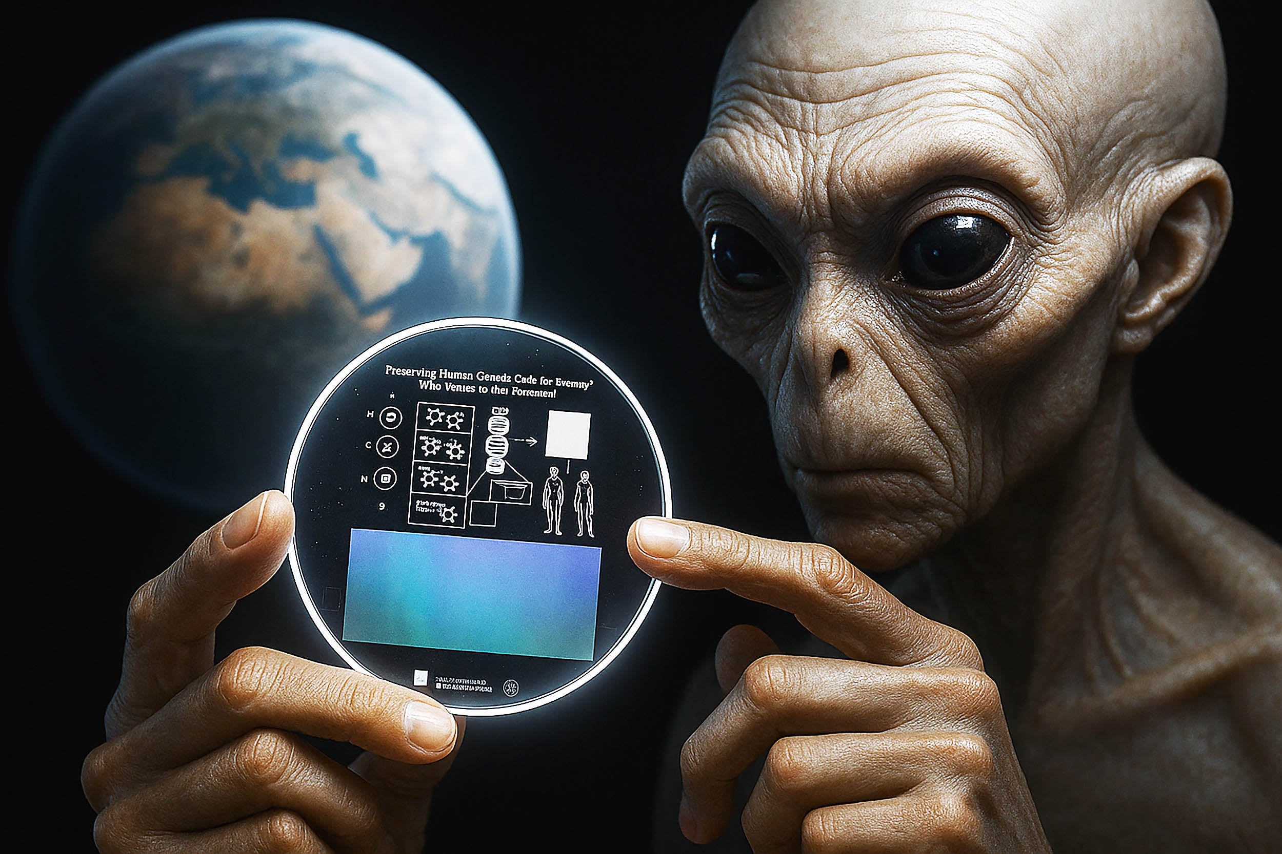 Featured image for Tiny Crystal Disk Stores Human Genome for Future De-Extinction