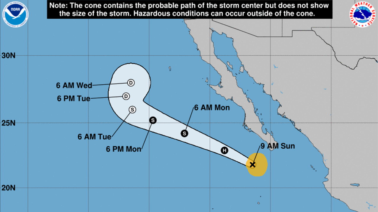 Tropical Storm Looms off Southern California Coast, National Weather Service on Alert