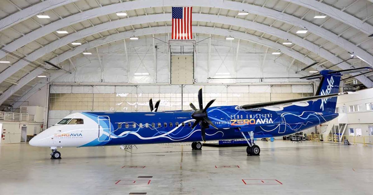 Featured image for ZeroAvia and Alaska Airlines team up for largest hydrogen-electric zero-emission aircraft.