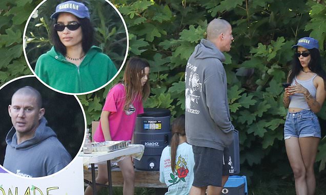 Featured image for Channing Tatum and Zoe Kravitz Visit Daughter's Lemonade Stand