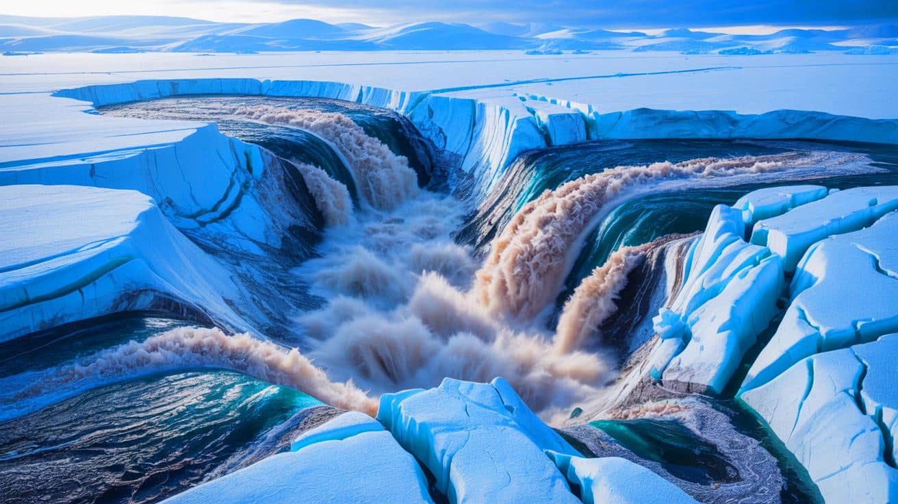 Featured image for Greenland Ice Sheet Collapse Releases Massive Flood Amid Climate Crisis