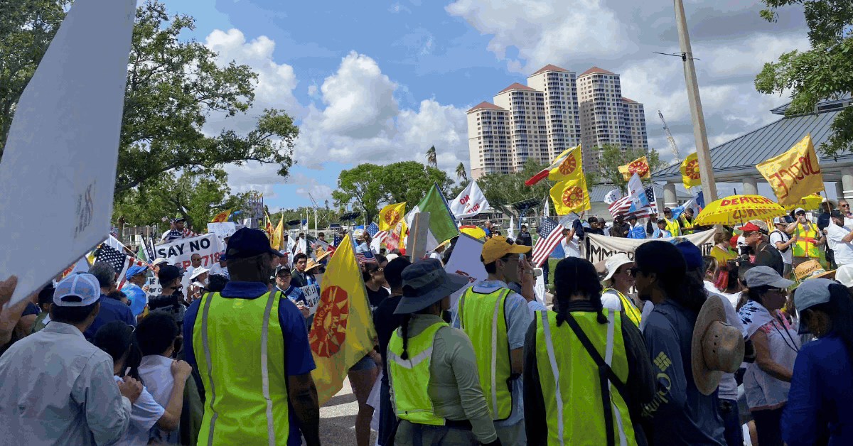 Featured image for "Protesters March Against Immigration Laws in Fort Myers"