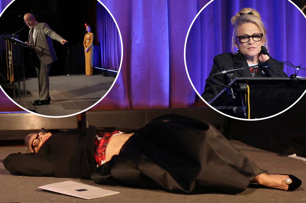 Featured image for Amy Sedaris Takes a Tumble Onstage at National Board of Review Awards