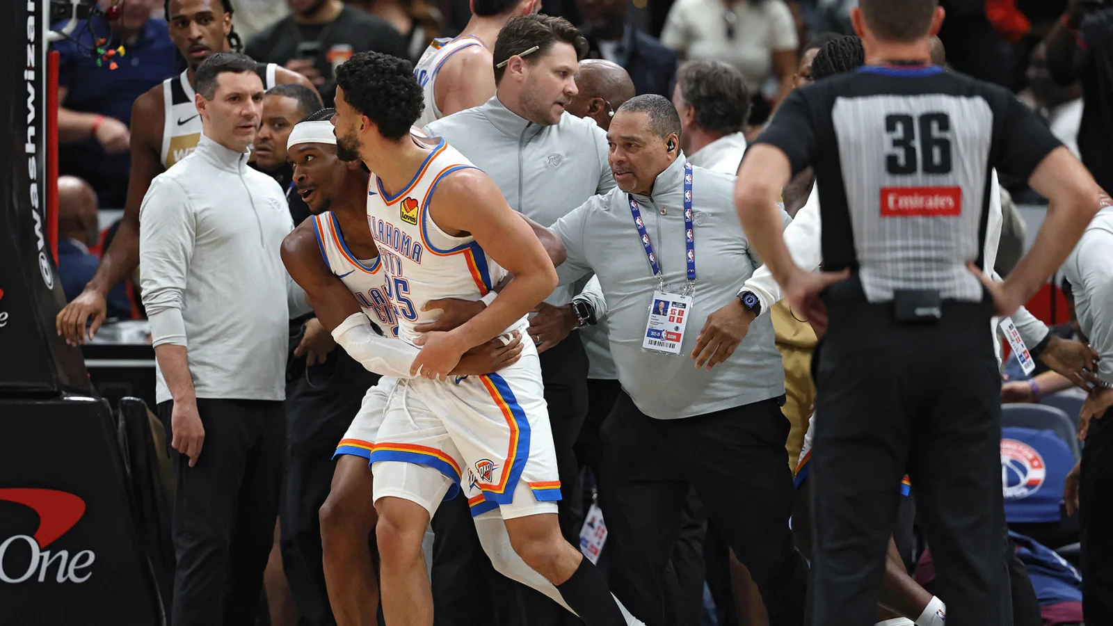 NBA punishes Thunder-Wizards brawl: suspensions for Mitchell, Champagnie; fines for Williams, Wallace, Gill