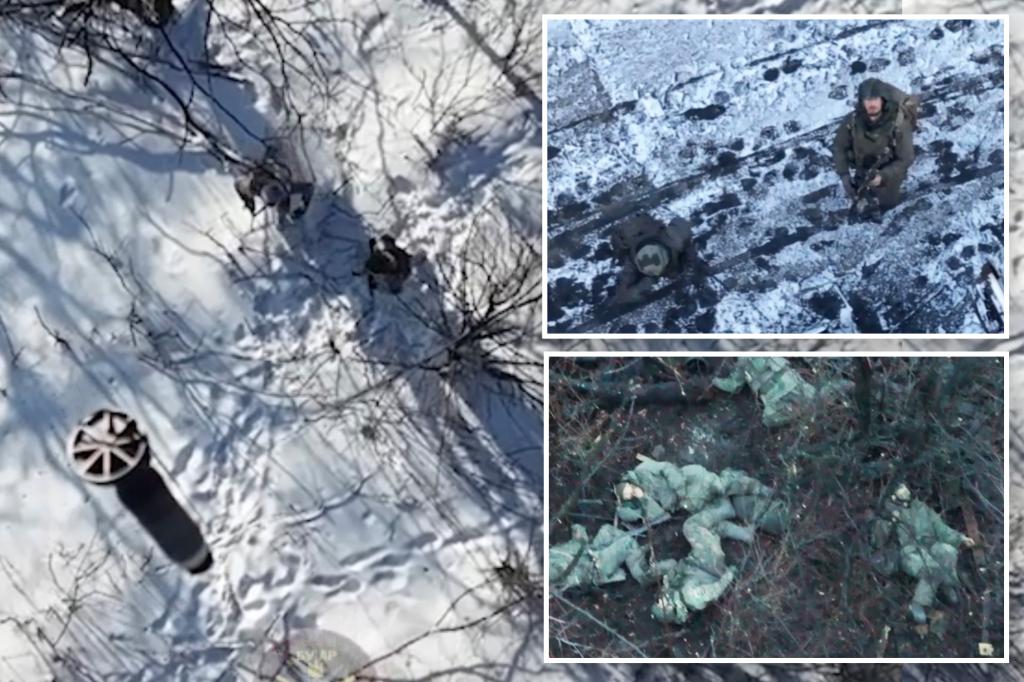 "Russian 'Meat Wave' Tactic Leaves Frozen Corpses on Ukraine Battlefield"