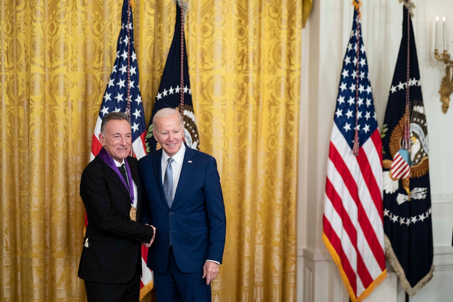 Featured image for Biden Honors Springsteen, Louis-Dreyfus, and Kaling at National Arts Awards.