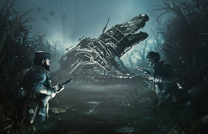 Featured image for "Tide of Shadows: Hunt Showdown's Rainy Update Introduces Wild Target Rotjaw and Gator Boss"