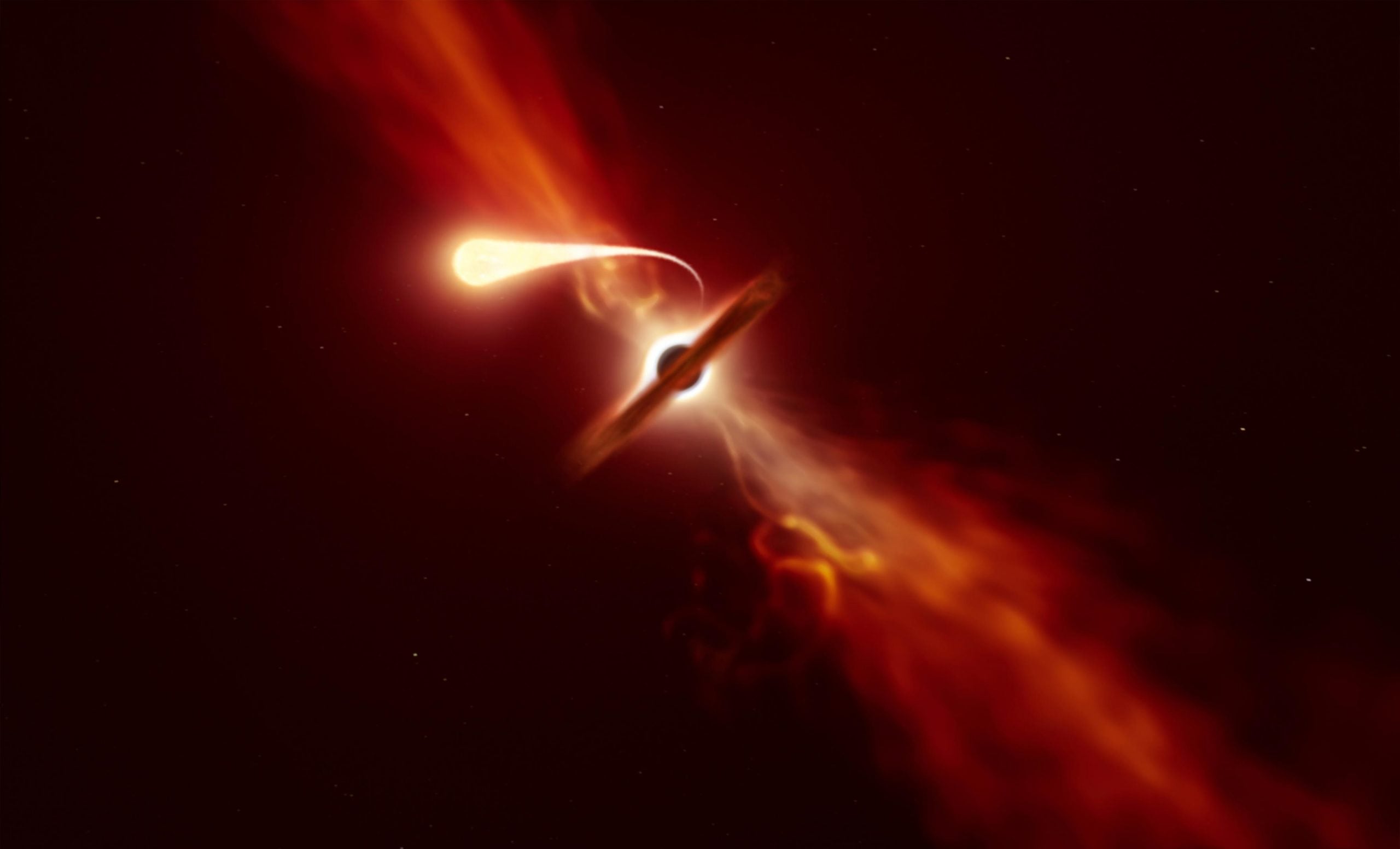 Featured image for "Supermassive Black Hole Devours Giant Star with Terrifying Force"