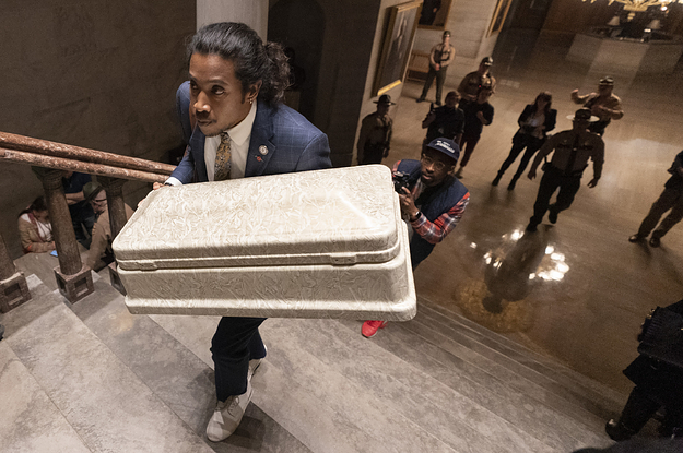 Tennessee lawmaker's powerful gun violence protest tactics.