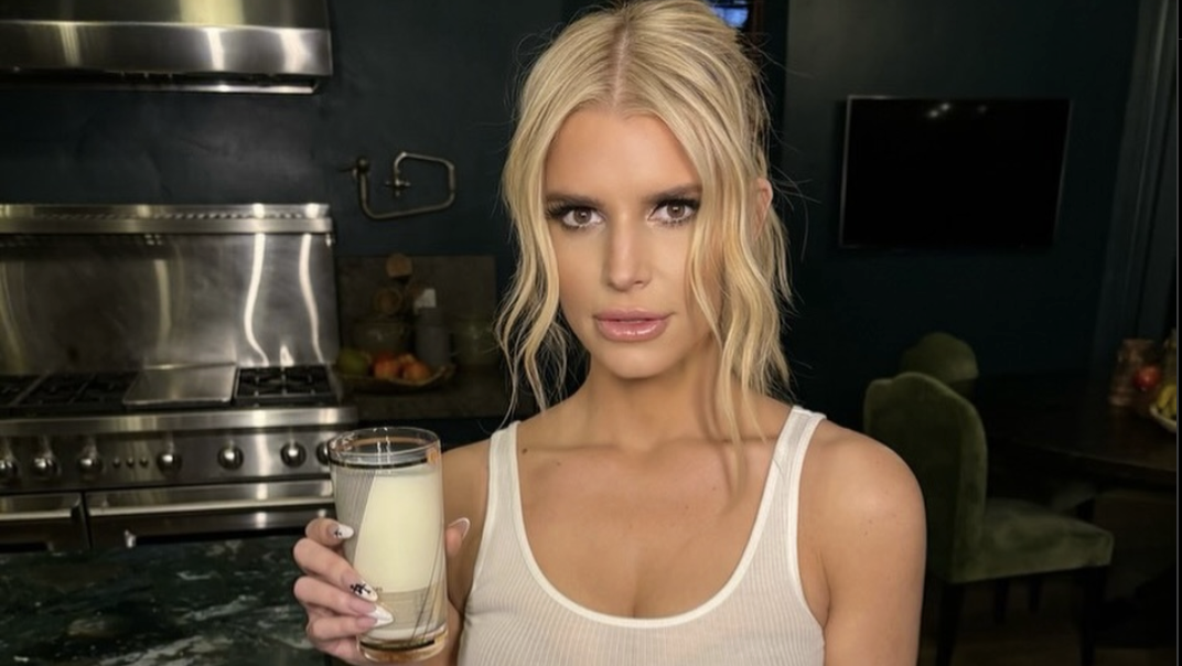 Featured image for "Jessica Simpson's Milk Ad Sparks Controversy Over Dairy and Body Image"