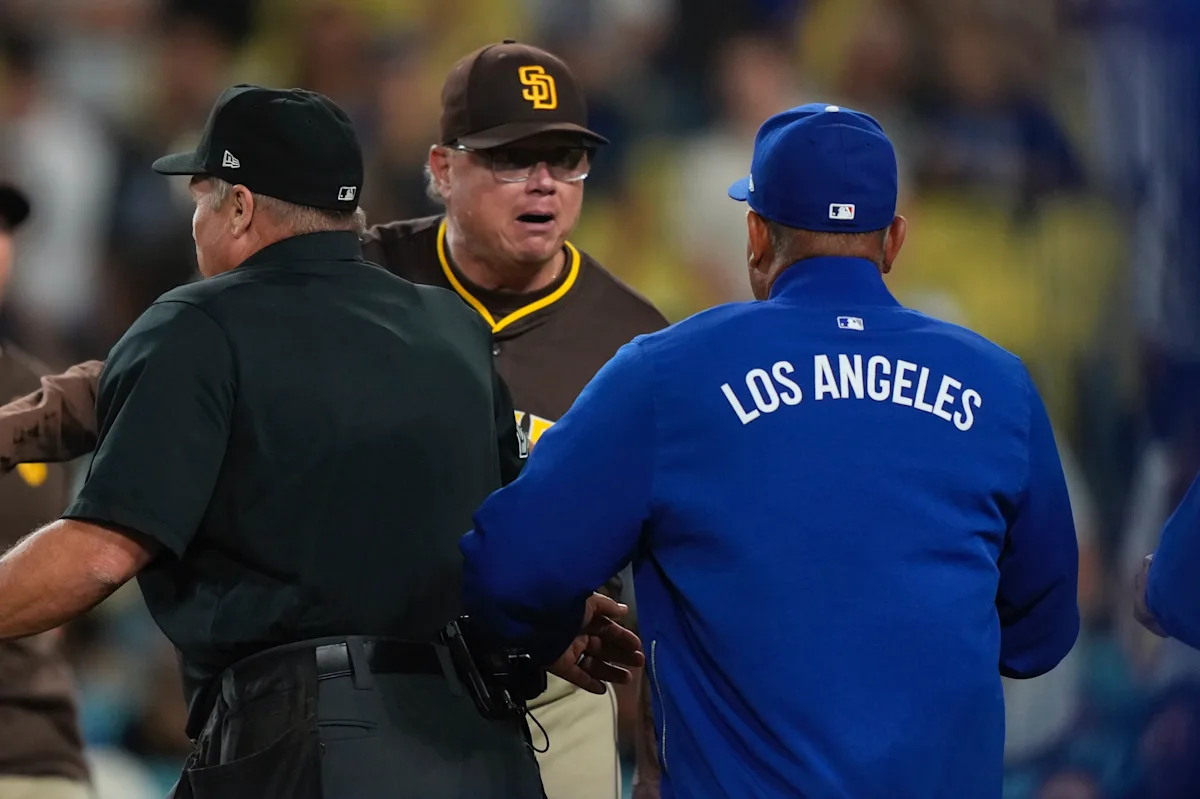Featured image for Tensions Flare as Padres and Dodgers Eject Managers Amid Brawl
