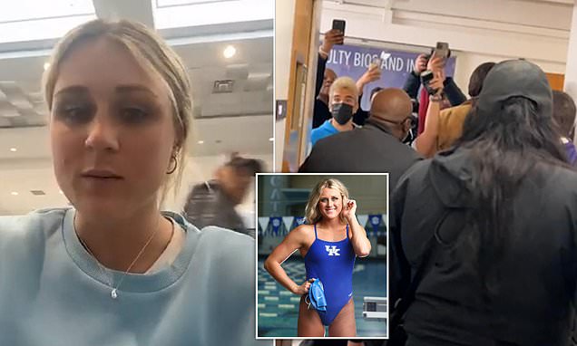 Transgender activist's attack on swimmer sparks controversy and protests.