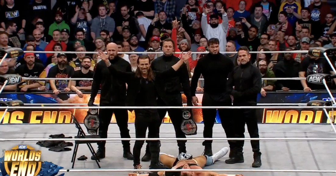 Featured image for "Samoa Joe Triumphs at AEW Worlds End as Adam Cole's Devilish Reveal Shocks Fans"